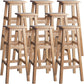 Contemporary Backless Square Seat Indoor Solid Wood Bar Stool 8 Piece Set Bar Stool(28"H) Clearhalo 'Bar Furniture' 'Bar Stools' 'bar_stools' 'furn' 'furn_bar_stools' 'Furniture' 'Kitchen & Dining Furniture' 6263540
