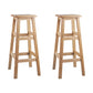 Contemporary Backless Square Seat Indoor Solid Wood Bar Stool 2 Piece Set Bar Stool(31"H) Clearhalo 'Bar Furniture' 'Bar Stools' 'bar_stools' 'furn' 'furn_bar_stools' 'Furniture' 'Kitchen & Dining Furniture' 6263542