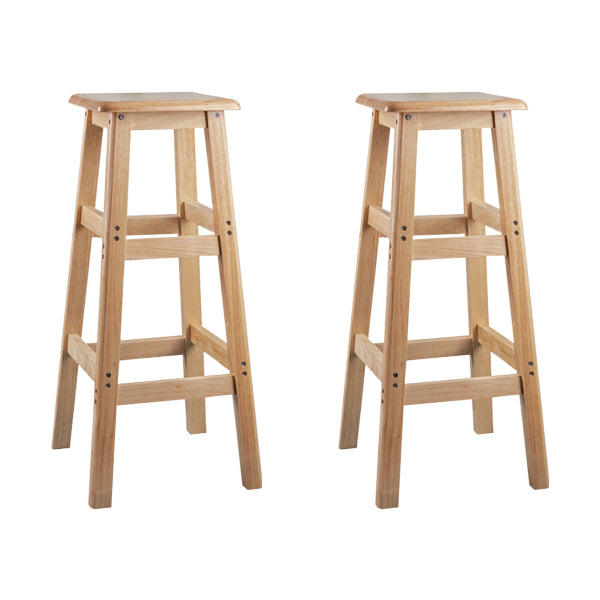 Contemporary Backless Square Seat Indoor Solid Wood Bar Stool 2 Piece Set Bar Stool(31"H) Clearhalo 'Bar Furniture' 'Bar Stools' 'bar_stools' 'furn' 'furn_bar_stools' 'Furniture' 'Kitchen & Dining Furniture' 6263542