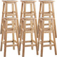 Contemporary Backless Square Seat Indoor Solid Wood Bar Stool 6 Piece Set Bar Stool(31"H) Clearhalo 'Bar Furniture' 'Bar Stools' 'bar_stools' 'furn' 'furn_bar_stools' 'Furniture' 'Kitchen & Dining Furniture' 6263544