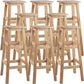 Contemporary Backless Square Seat Indoor Solid Wood Bar Stool 8 Piece Set Bar Stool(31"H) Clearhalo 'Bar Furniture' 'Bar Stools' 'bar_stools' 'furn' 'furn_bar_stools' 'Furniture' 'Kitchen & Dining Furniture' 6263545