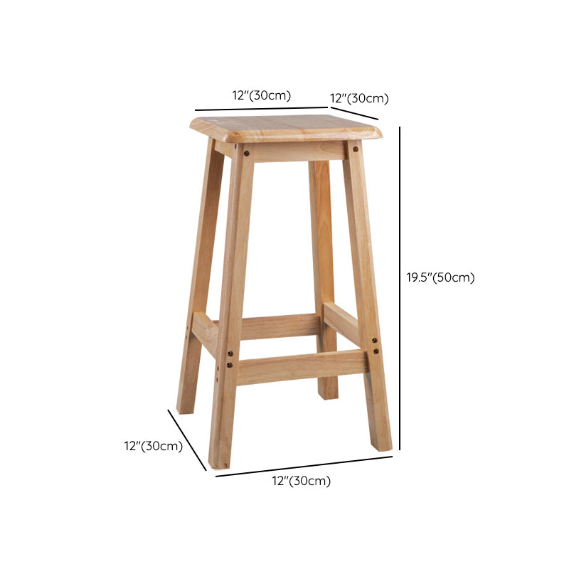 Contemporary Backless Square Seat Indoor Solid Wood Bar Stool Clearhalo 'Bar Furniture' 'Bar Stools' 'bar_stools' 'furn' 'furn_bar_stools' 'Furniture' 'Kitchen & Dining Furniture' 6263547