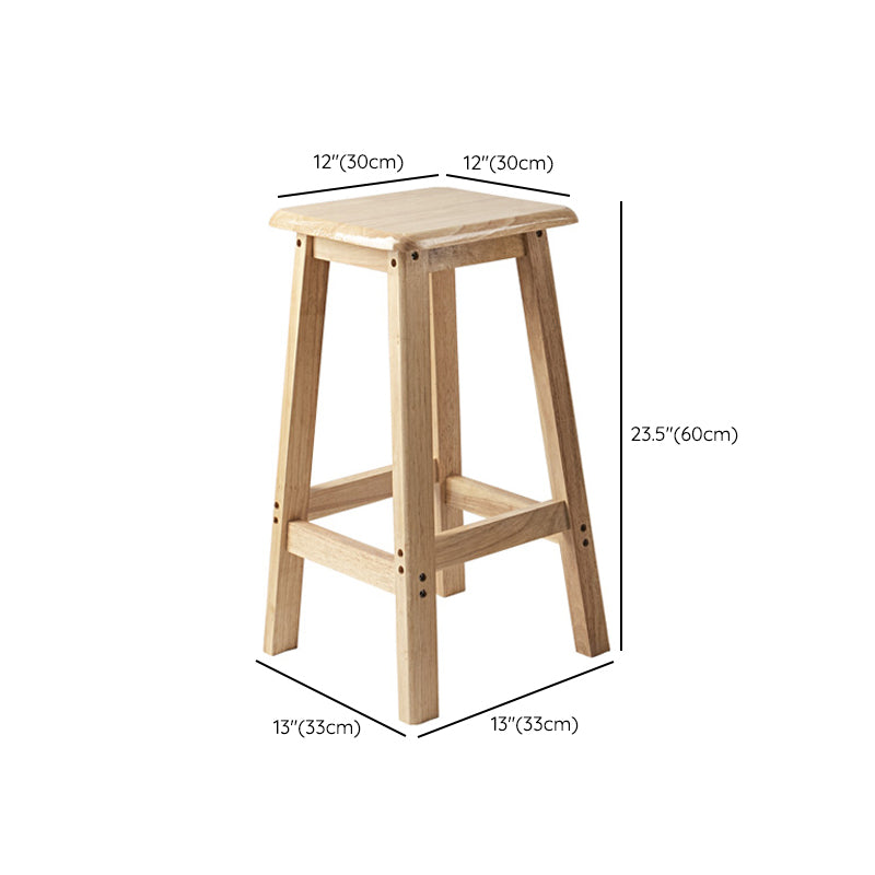 Contemporary Backless Square Seat Indoor Solid Wood Bar Stool Clearhalo 'Bar Furniture' 'Bar Stools' 'bar_stools' 'furn' 'furn_bar_stools' 'Furniture' 'Kitchen & Dining Furniture' 6263548