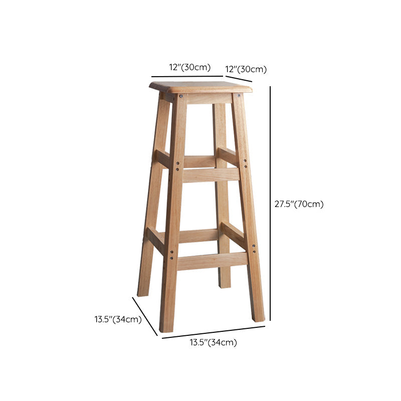 Contemporary Backless Square Seat Indoor Solid Wood Bar Stool Clearhalo 'Bar Furniture' 'Bar Stools' 'bar_stools' 'furn' 'furn_bar_stools' 'Furniture' 'Kitchen & Dining Furniture' 6263549