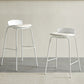 Contemporary Metal Frame Bar Stool White Plastic Bucket Seat for Living Room