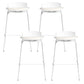 Contemporary Metal Frame Bar Stool White Plastic Bucket Seat for Living Room