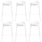 Contemporary Metal Frame Bar Stool White Plastic Bucket Seat for Living Room