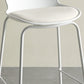 Contemporary Metal Frame Bar Stool White Plastic Bucket Seat for Living Room