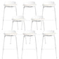 Contemporary Metal Frame Bar Stool White Plastic Bucket Seat for Living Room