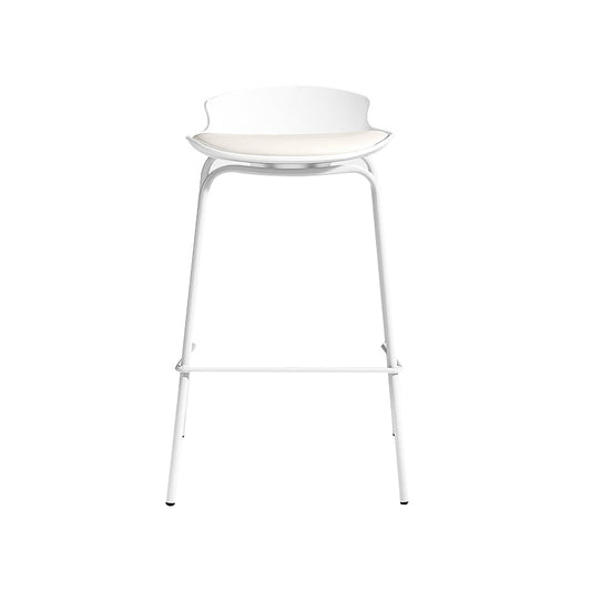 Tabouret de bar à cadre en métal contemporain siège de seau en plastique blanc pour le salon