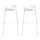 Contemporary Metal Frame Bar Stool White Plastic Bucket Seat for Living Room