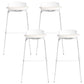 Contemporary Metal Frame Bar Stool White Plastic Bucket Seat for Living Room
