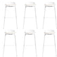 Contemporary Metal Frame Bar Stool White Plastic Bucket Seat for Living Room
