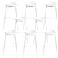 Contemporary Metal Frame Bar Stool White Plastic Bucket Seat for Living Room