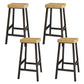 Backless Solid Wood Bar Stool Contemporary Natural Stool with Metal Legs 4 Piece Set Square Counter Stool(26"H) Clearhalo 'Bar Furniture' 'Bar Stools' 'bar_stools' 'furn' 'furn_bar_stools' 'Furniture' 'Kitchen & Dining Furniture' 6263570