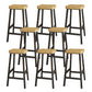 Backless Solid Wood Bar Stool Contemporary Natural Stool with Metal Legs 8 Piece Set Square Counter Stool(26"H) Clearhalo 'Bar Furniture' 'Bar Stools' 'bar_stools' 'furn' 'furn_bar_stools' 'Furniture' 'Kitchen & Dining Furniture' 6263575