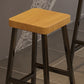 Backless Solid Wood Bar Stool Contemporary Natural Stool with Metal Legs Clearhalo 'Bar Furniture' 'Bar Stools' 'bar_stools' 'furn' 'furn_bar_stools' 'Furniture' 'Kitchen & Dining Furniture' 6263576