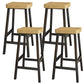 Backless Solid Wood Bar Stool Contemporary Natural Stool with Metal Legs 4 Piece Set Square Bar Stool(30"H) Clearhalo 'Bar Furniture' 'Bar Stools' 'bar_stools' 'furn' 'furn_bar_stools' 'Furniture' 'Kitchen & Dining Furniture' 6263579