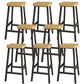 Backless Solid Wood Bar Stool Contemporary Natural Stool with Metal Legs 8 Piece Set Square Bar Stool(30"H) Clearhalo 'Bar Furniture' 'Bar Stools' 'bar_stools' 'furn' 'furn_bar_stools' 'Furniture' 'Kitchen & Dining Furniture' 6263582