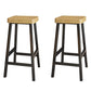 Backless Solid Wood Bar Stool Contemporary Natural Stool with Metal Legs 2 Piece Set Square Bar Stool(28"H) Clearhalo 'Bar Furniture' 'Bar Stools' 'bar_stools' 'furn' 'furn_bar_stools' 'Furniture' 'Kitchen & Dining Furniture' 6263583