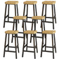 Backless Solid Wood Bar Stool Contemporary Natural Stool with Metal Legs 8 Piece Set Square Bar Stool(28"H) Clearhalo 'Bar Furniture' 'Bar Stools' 'bar_stools' 'furn' 'furn_bar_stools' 'Furniture' 'Kitchen & Dining Furniture' 6263586