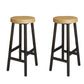 Backless Solid Wood Bar Stool Contemporary Natural Stool with Metal Legs 2 Piece Set Round Counter Stool(26"H) Clearhalo 'Bar Furniture' 'Bar Stools' 'bar_stools' 'furn' 'furn_bar_stools' 'Furniture' 'Kitchen & Dining Furniture' 6263587