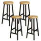 Backless Solid Wood Bar Stool Contemporary Natural Stool with Metal Legs 4 Piece Set Round Counter Stool(26"H) Clearhalo 'Bar Furniture' 'Bar Stools' 'bar_stools' 'furn' 'furn_bar_stools' 'Furniture' 'Kitchen & Dining Furniture' 6263588