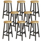 Backless Solid Wood Bar Stool Contemporary Natural Stool with Metal Legs 8 Piece Set Round Counter Stool(26"H) Clearhalo 'Bar Furniture' 'Bar Stools' 'bar_stools' 'furn' 'furn_bar_stools' 'Furniture' 'Kitchen & Dining Furniture' 6263590