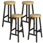 Backless Solid Wood Bar Stool Contemporary Natural Stool with Metal Legs 4 Piece Set Round Bar Stool(30"H) Clearhalo 'Bar Furniture' 'Bar Stools' 'bar_stools' 'furn' 'furn_bar_stools' 'Furniture' 'Kitchen & Dining Furniture' 6263592