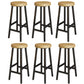 Backless Solid Wood Bar Stool Contemporary Natural Stool with Metal Legs 6 Piece Set Round Bar Stool(30"H) Clearhalo 'Bar Furniture' 'Bar Stools' 'bar_stools' 'furn' 'furn_bar_stools' 'Furniture' 'Kitchen & Dining Furniture' 6263593