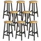 Backless Solid Wood Bar Stool Contemporary Natural Stool with Metal Legs 8 Piece Set Round Bar Stool(28"H) Clearhalo 'Bar Furniture' 'Bar Stools' 'bar_stools' 'furn' 'furn_bar_stools' 'Furniture' 'Kitchen & Dining Furniture' 6263598