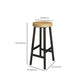 Backless Solid Wood Bar Stool Contemporary Natural Stool with Metal Legs Clearhalo 'Bar Furniture' 'Bar Stools' 'bar_stools' 'furn' 'furn_bar_stools' 'Furniture' 'Kitchen & Dining Furniture' 6263600