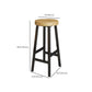 Backless Solid Wood Bar Stool Contemporary Natural Stool with Metal Legs Clearhalo 'Bar Furniture' 'Bar Stools' 'bar_stools' 'furn' 'furn_bar_stools' 'Furniture' 'Kitchen & Dining Furniture' 6263601