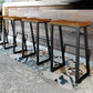 Metal Legs Bar Stool Contemporary Solid Wood Backless Bar Stool