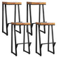 Metal Legs Bar Stool Contemporary Solid Wood Backless Bar Stool