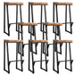 Metal Legs Bar Stool Contemporary Solid Wood Backless Bar Stool