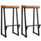 Metal Legs Bar Stool Contemporary Solid Wood Backless Bar Stool