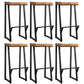 Metal Legs Bar Stool Contemporary Solid Wood Backless Bar Stool