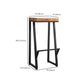 Metal Legs Bar Stool Contemporary Solid Wood Backless Bar Stool