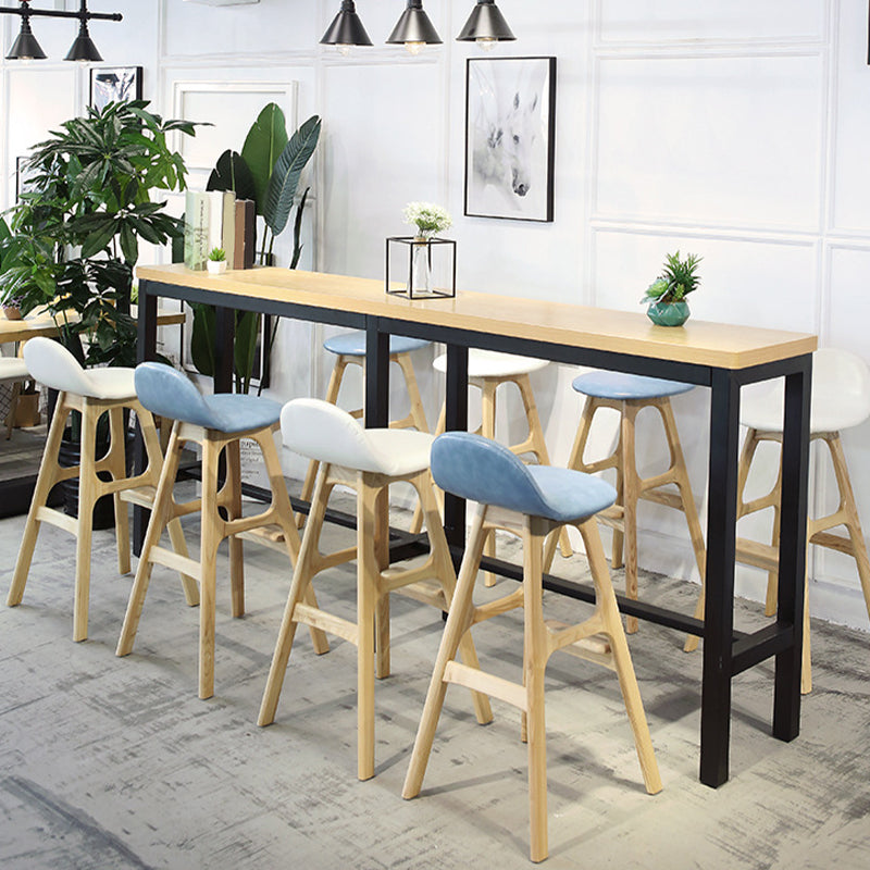 低い帯域装飾されたバースツール屋内スカンジナビアのソリッドウッドフレームバースツール