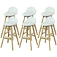 低い帯域装飾されたバースツール屋内スカンジナビアのソリッドウッドフレームバースツール