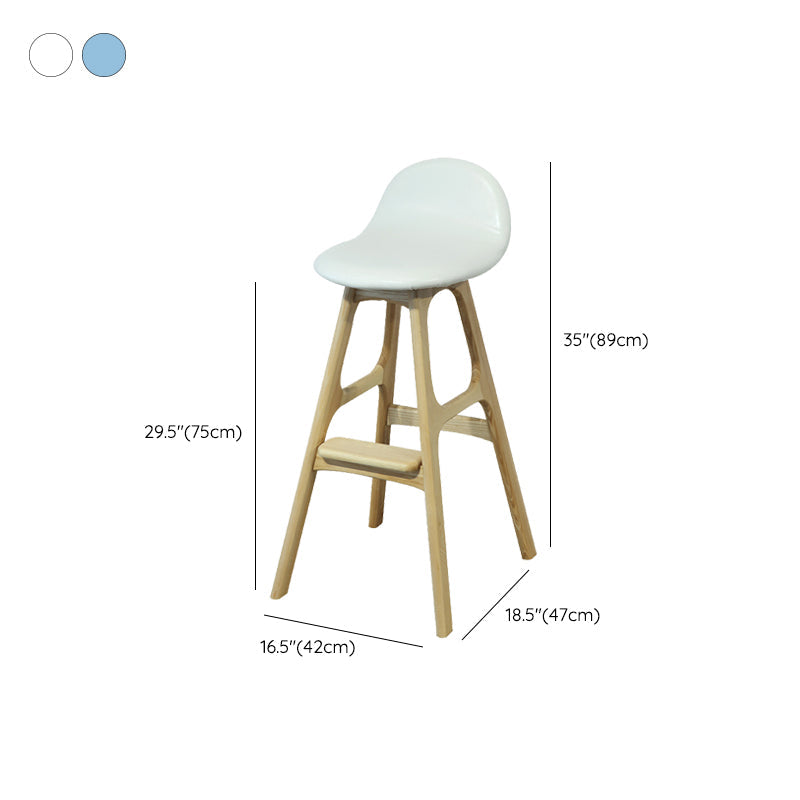 低い帯域装飾されたバースツール屋内スカンジナビアのソリッドウッドフレームバースツール