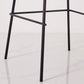 Taburete de bar tapizado de cuero sin brazos con respaldo moderno y base de metal