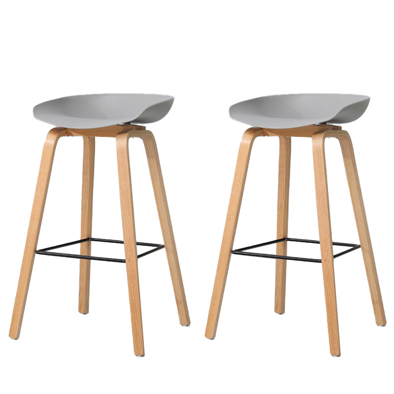 Contemporary Style Stool 4 Legs Wood Counter Stool for Home Use Grey 2 Piece Set Clearhalo 'Bar Furniture' 'Bar Stools' 'bar_stools' 'furn' 'furn_bar_stools' 'Furniture' 'Kitchen & Dining Furniture' 6263746