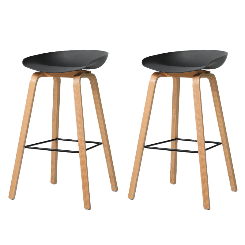 Contemporary Style Stool 4 Legs Wood Counter Stool for Home Use Black 2 Piece Set Clearhalo 'Bar Furniture' 'Bar Stools' 'bar_stools' 'furn' 'furn_bar_stools' 'Furniture' 'Kitchen & Dining Furniture' 6263749