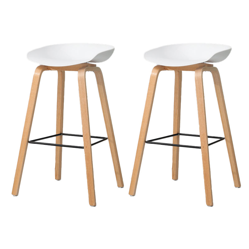 Contemporary Style Stool 4 Legs Wood Counter Stool for Home Use White 2 Piece Set Clearhalo 'Bar Furniture' 'Bar Stools' 'bar_stools' 'furn' 'furn_bar_stools' 'Furniture' 'Kitchen & Dining Furniture' 6263752