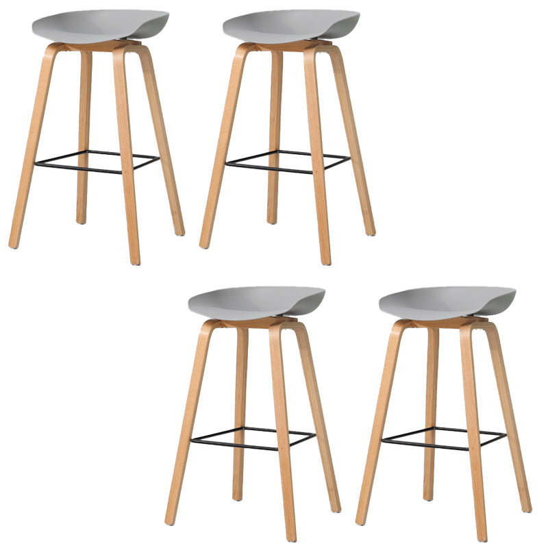 Contemporary Style Stool 4 Legs Wood Counter Stool for Home Use Grey 4 Piece Set Clearhalo 'Bar Furniture' 'Bar Stools' 'bar_stools' 'furn' 'furn_bar_stools' 'Furniture' 'Kitchen & Dining Furniture' 6263756