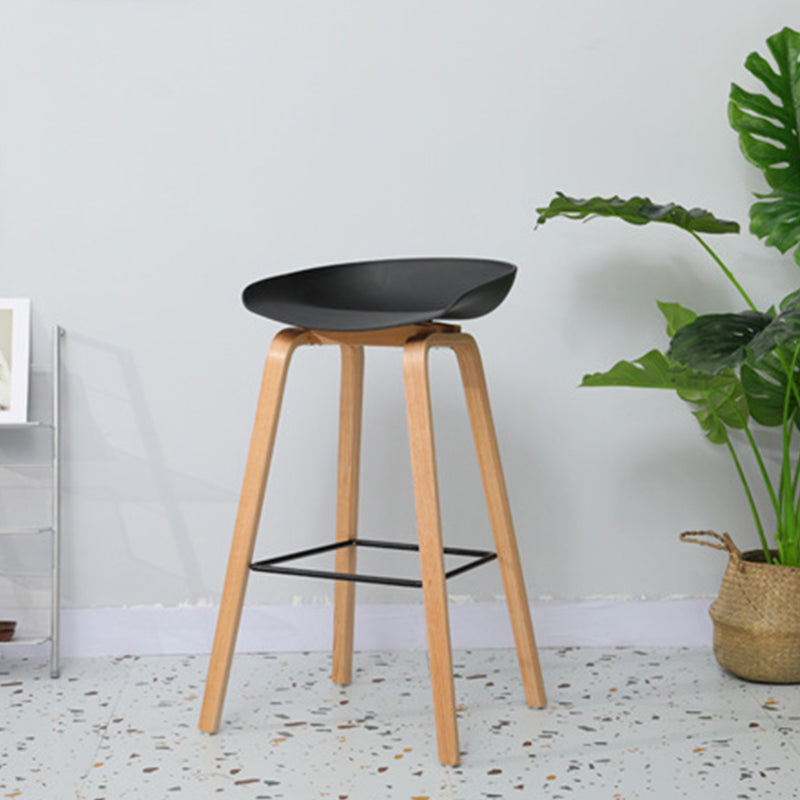 Contemporary Style Stool 4 Legs Wood Counter Stool for Home Use Clearhalo 'Bar Furniture' 'Bar Stools' 'bar_stools' 'furn' 'furn_bar_stools' 'Furniture' 'Kitchen & Dining Furniture' 6263757