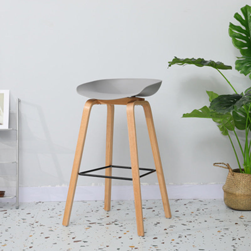 Contemporary Style Stool 4 Legs Wood Counter Stool for Home Use Clearhalo 'Bar Furniture' 'Bar Stools' 'bar_stools' 'furn' 'furn_bar_stools' 'Furniture' 'Kitchen & Dining Furniture' 6263758