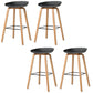 Contemporary Style Stool 4 Legs Wood Counter Stool for Home Use Black 4 Piece Set Clearhalo 'Bar Furniture' 'Bar Stools' 'bar_stools' 'furn' 'furn_bar_stools' 'Furniture' 'Kitchen & Dining Furniture' 6263759